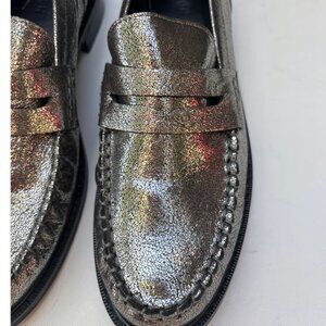 Boden Silver Loafers New With Tags and Box Size 42 EU/11 US